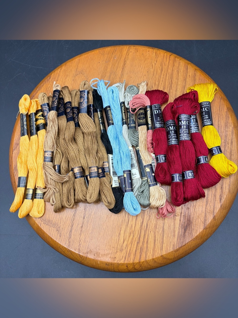 Vintage DMC Royal Moulins Embroidery Floss Thread Lot of 25 Mixed Colors France